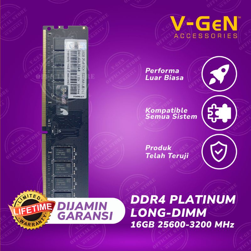 RAM LongDimm DDR4 V-GeN Platinum 16GB PC25600/3200Mhz V-GeN