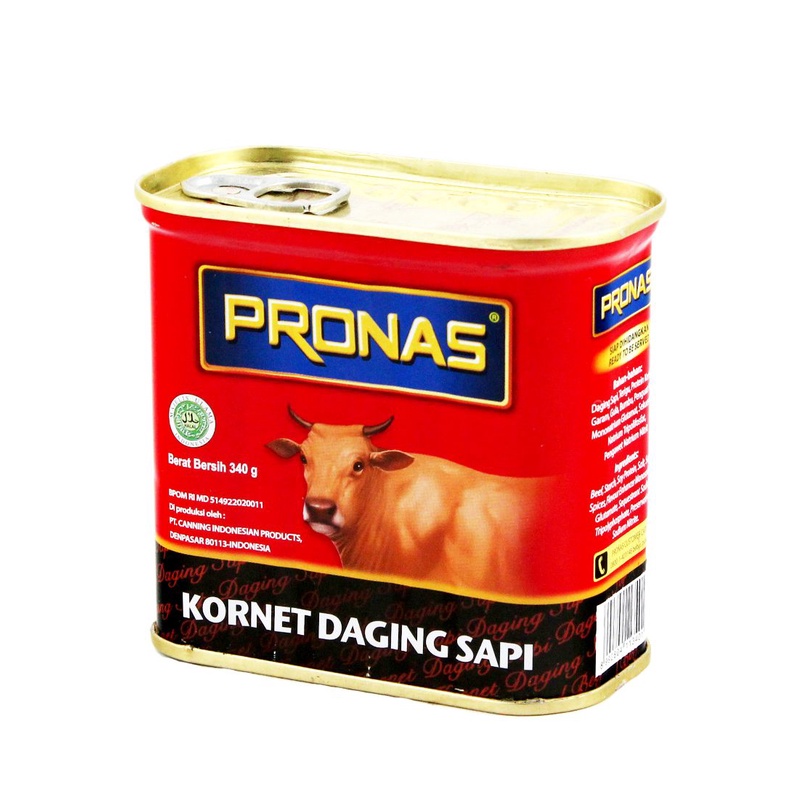 Pronas Corned Beef 340gr | Kornet Daging Sapi | Daging Sapi Cincang Halus Kalengan