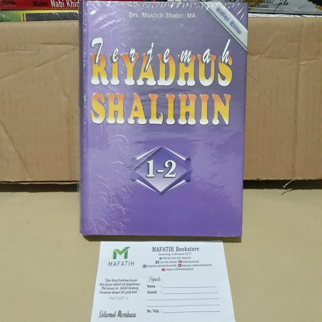 Jual Buku Terjemah Riyadhus Shalihin 1 Buku 2 Jilid Kitab Hadits