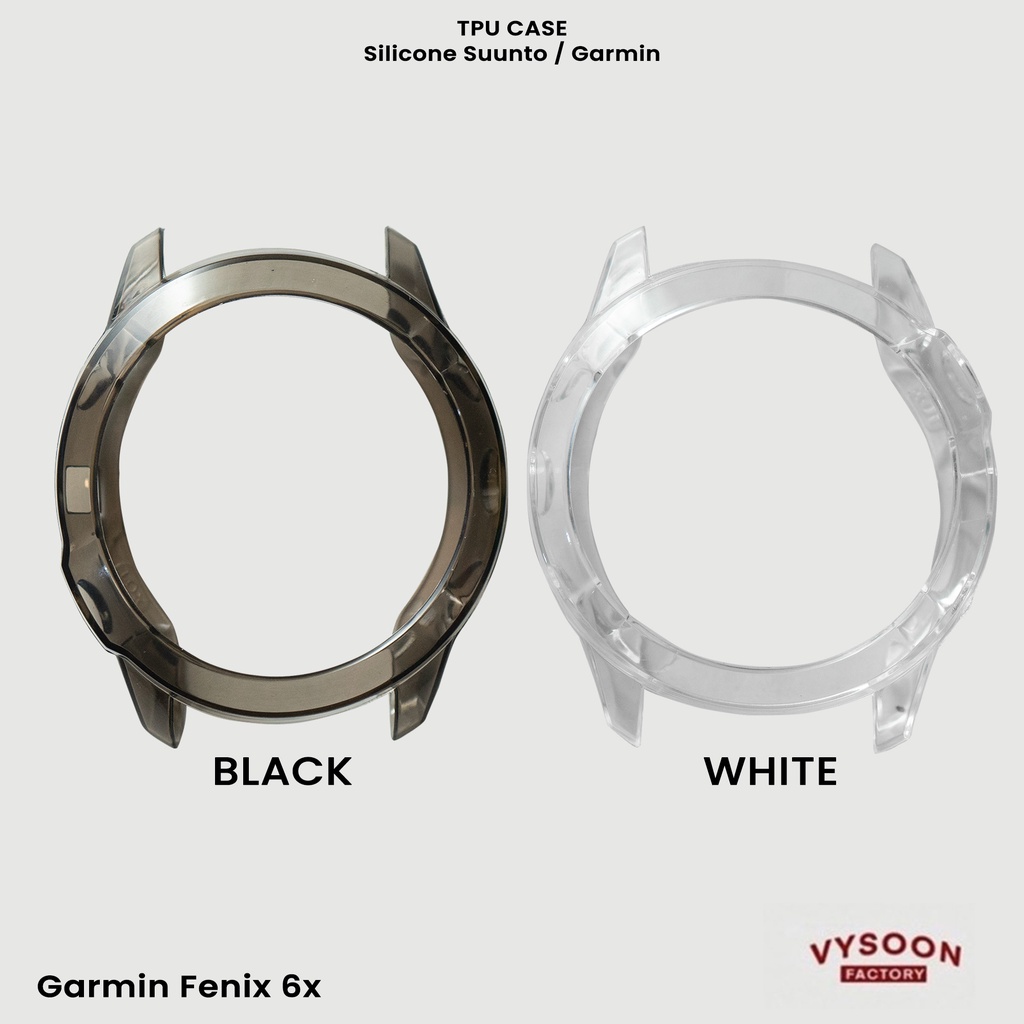 Garmin Fenix 6 6x TPU Case Silicone Rubber Cover Sapphire Pro Solar - Black, 47mm