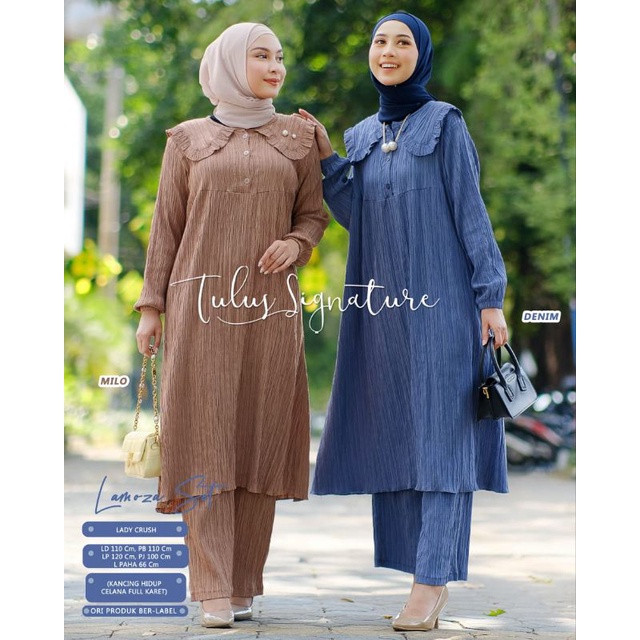 LAMOZA SET BY TULUS SIGNATURE (ONE SET WANITA) Set muslimah polos modern rekomended