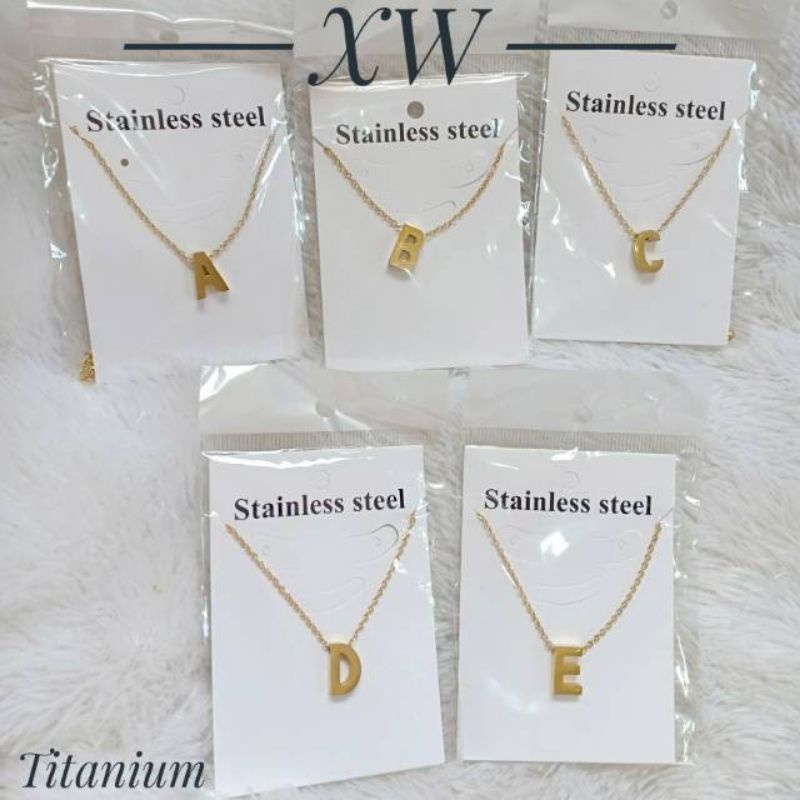 Kalung Titanium Nama Model Nagita original/Kalung Titanium Liontin Huruf Anti Karat