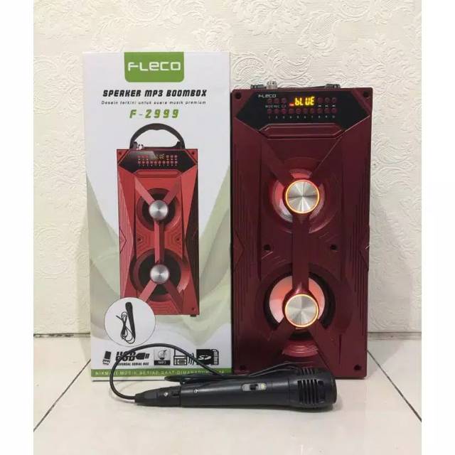 SPEAKER BLUETOOTH FLECO F2999/F8881 FREE MIC BOOMBOX KARAOKE RADIO FM/SALON AKTIF WIRELES MP3 USB