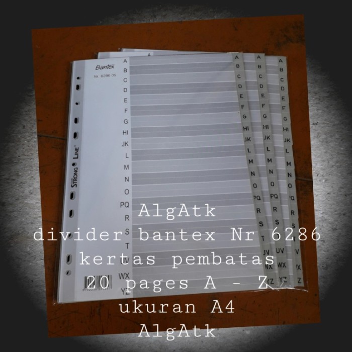

Terbatas Bantex. Kertas Dividier Huruf. Kertas Pembatas A4. Nr.6286-05. Diskon