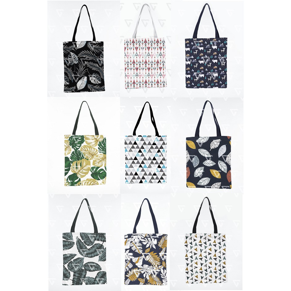 Totebag Wanita - Tote Bag Resleting - Tote Bag Kanvas - Tote Bag Pria - Totebag Wanita Kanvas Motif