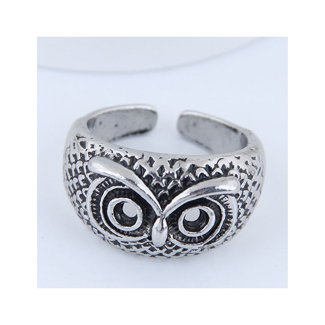 LRC Cincin Fashion Silver Owl Opening Ring A57306