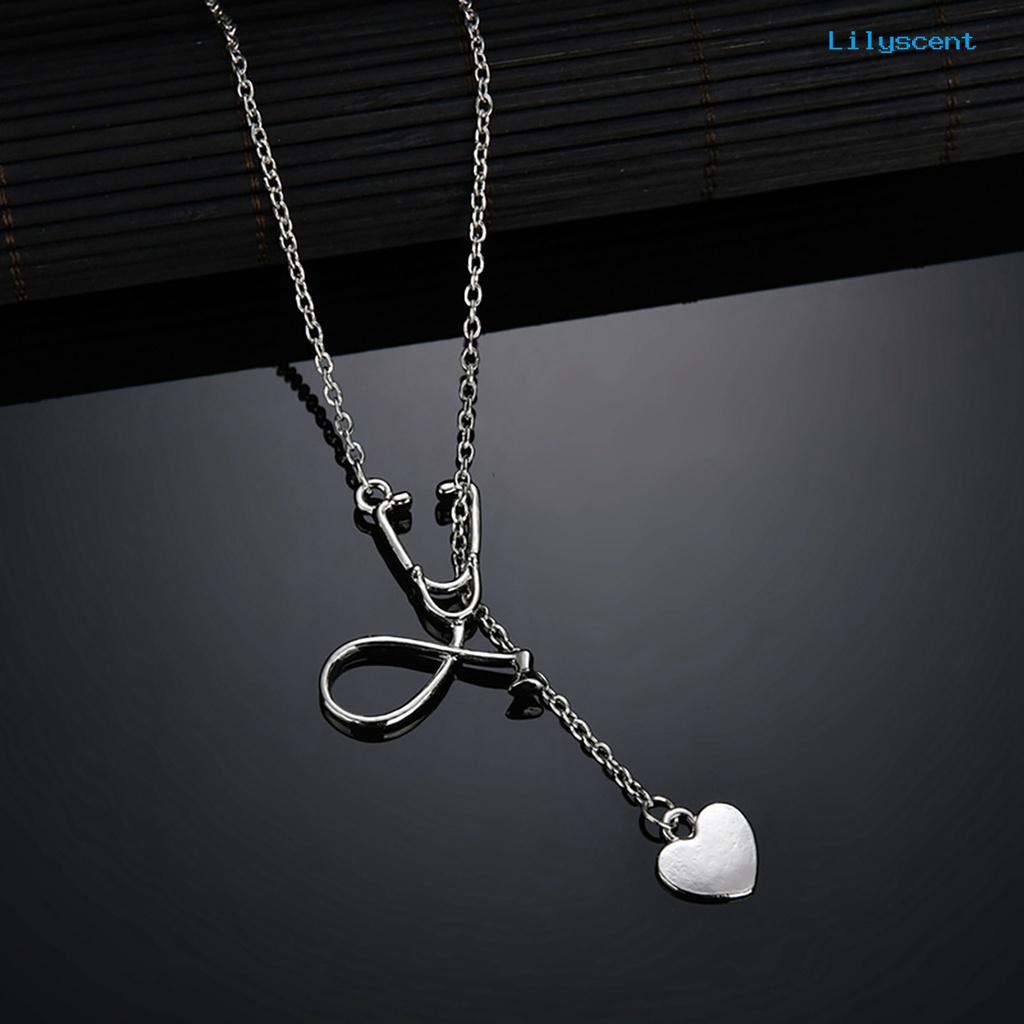 Kalung Bentuk Stetoskop Bahan Alloy Untuk Hadiah