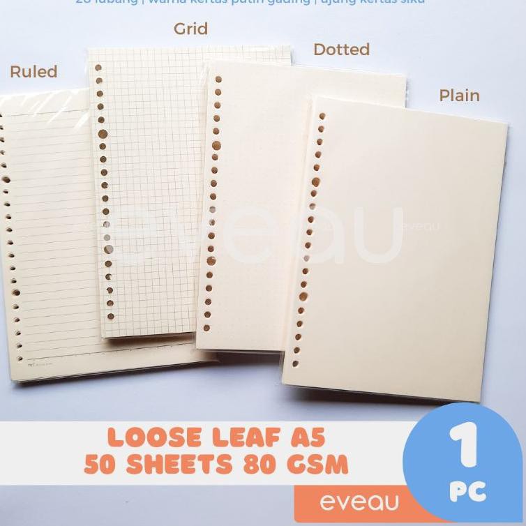 

Paling Popular Z9NHS Loose Leaf A5 50 lembar 80 gsm Kertas Isi Binder Warna Putih Gading | Motif Pla