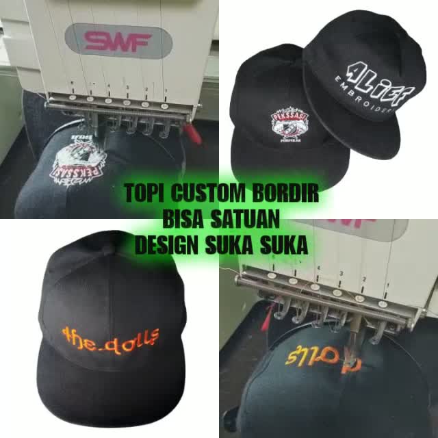 Bisa Satuan  TOPI  CUSTOM  BORDIR  NAMA LOGO PATCH MODEL 