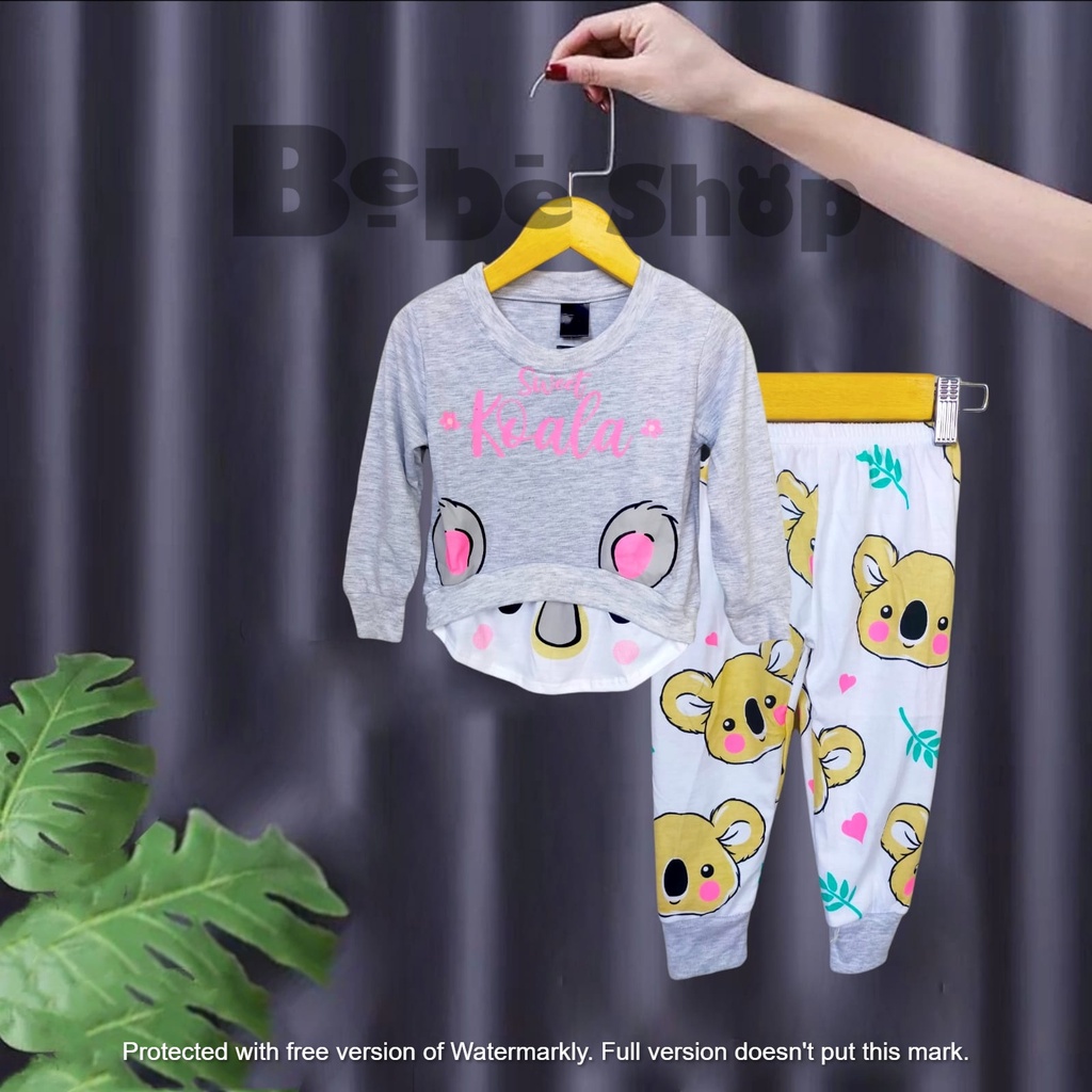 Setelan anak perempuan baju Tidur Anak  Anak cewek karakter koala usia 1 Sampai 7 Tahun