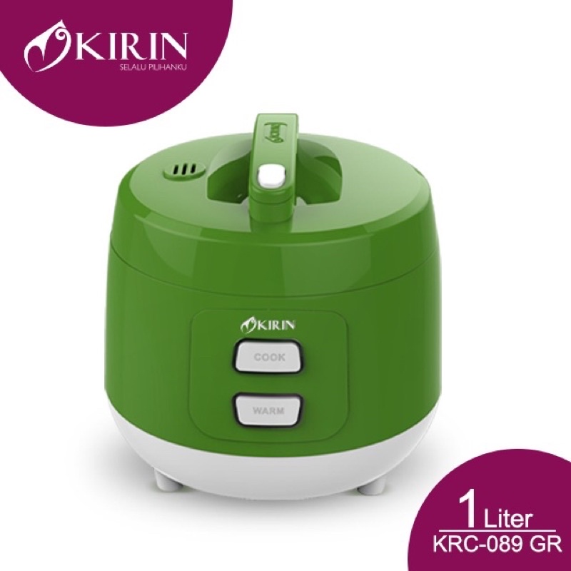 KIRIN RICE COOKER 1 LITER KRC089/ KRC 089 HIJAU 100% ORI
