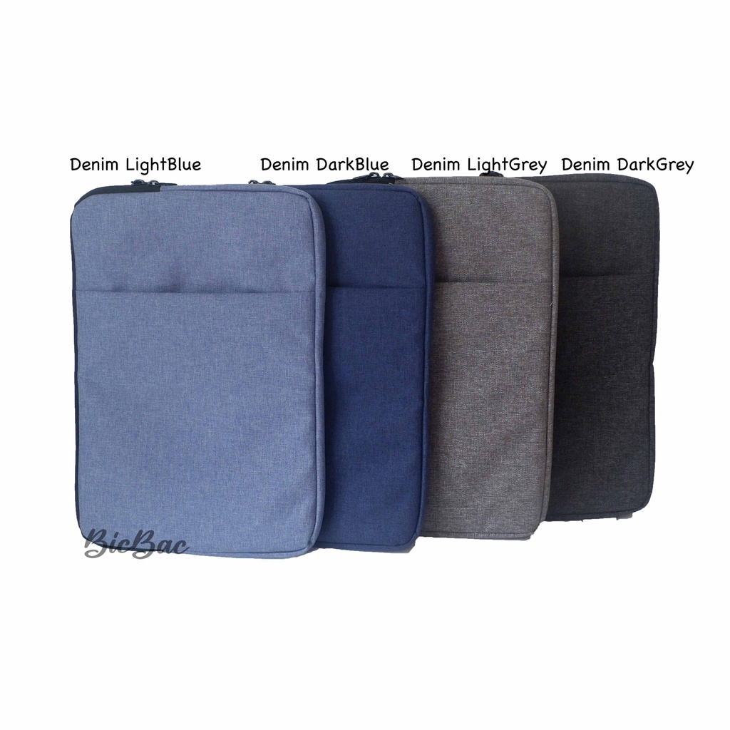 BICBAC TAS SLEEVE CASE LAPTOP KULIT CLUTCH DENIM CANVAS BAG DOMPET PREMIUM COLOR ANTI AIR WATERPROOF SHOCKPROOF ASUS LENOVO ACER HP 11 12 13 14 15 16 inch