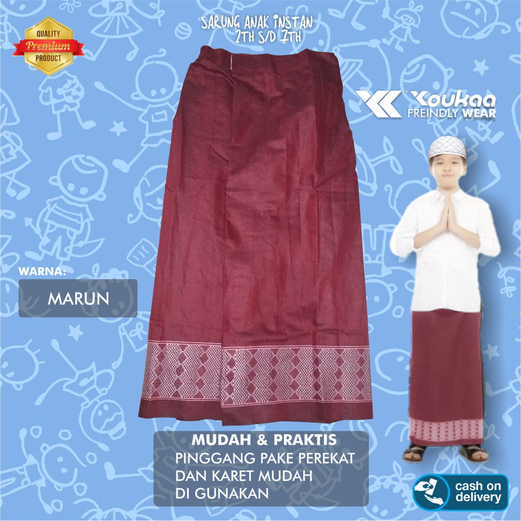 Sarung Instan Untuk Anak Laki-Laki  Usia 2th s/d 7th Motif Tenun Sisik Naga