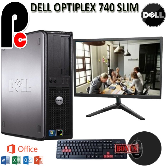 PC Komputer Built Up Dell OptiPlex 740 SLIM AMD plus MONITOR SPC 19inc