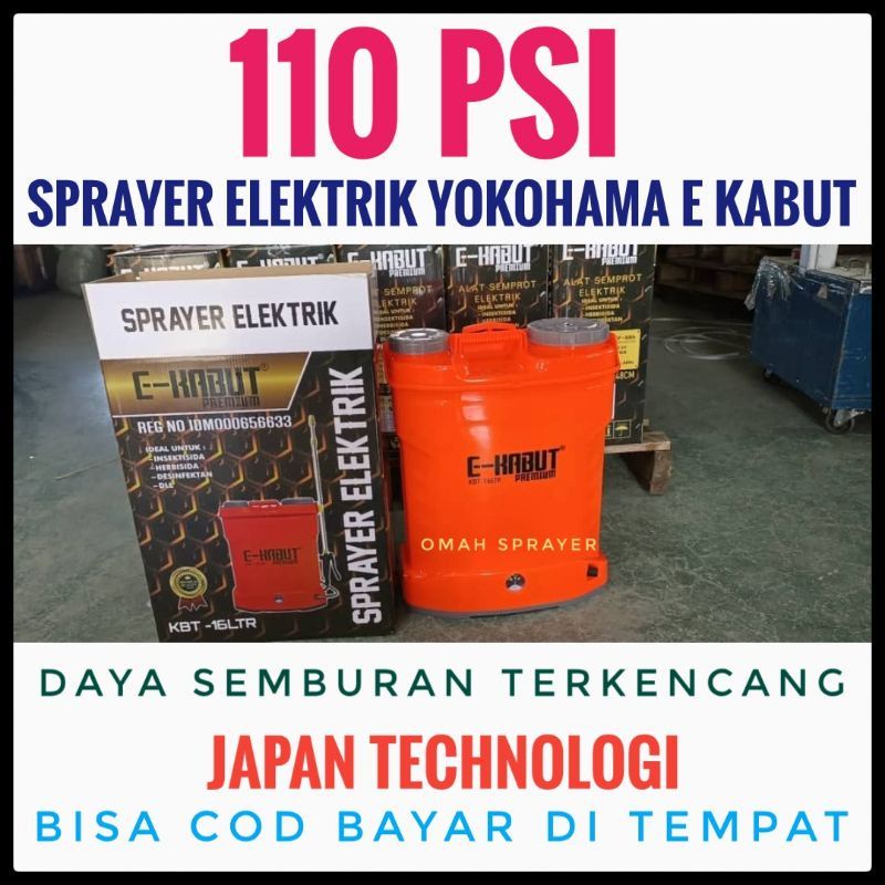 Tengki Knapsack Sprayer Elektrik Single dan 2in 1 YOKOHAMA E KABUT 110PSI Dll