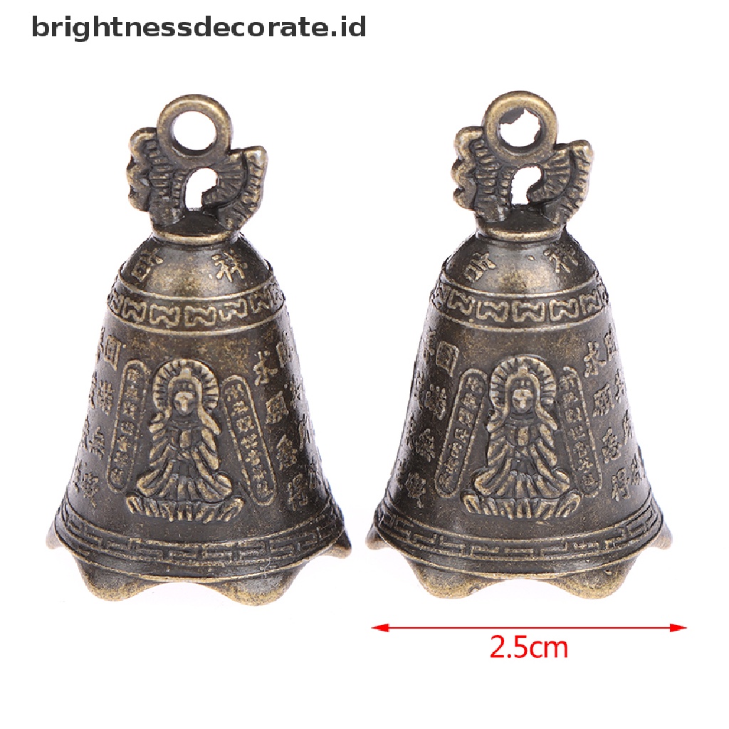 Lonceng Feng Shui Mini Gaya China Antik Desain Patung Guanyin Buddha