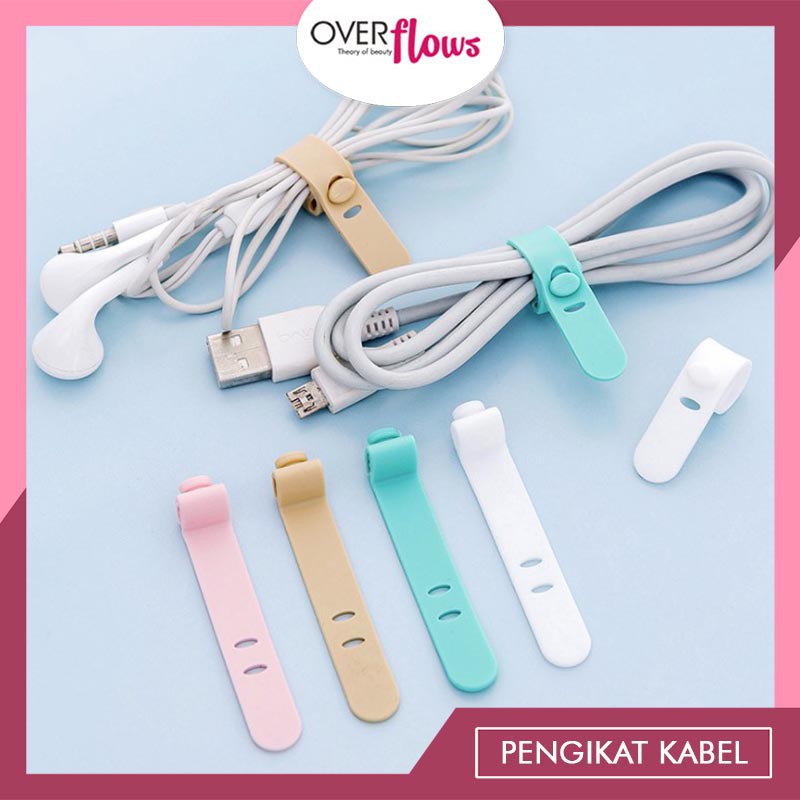 OVERFLOWS.ID Pengikat Kabel Warna Headphone Charger Earphone Cable Manager Multifungsi