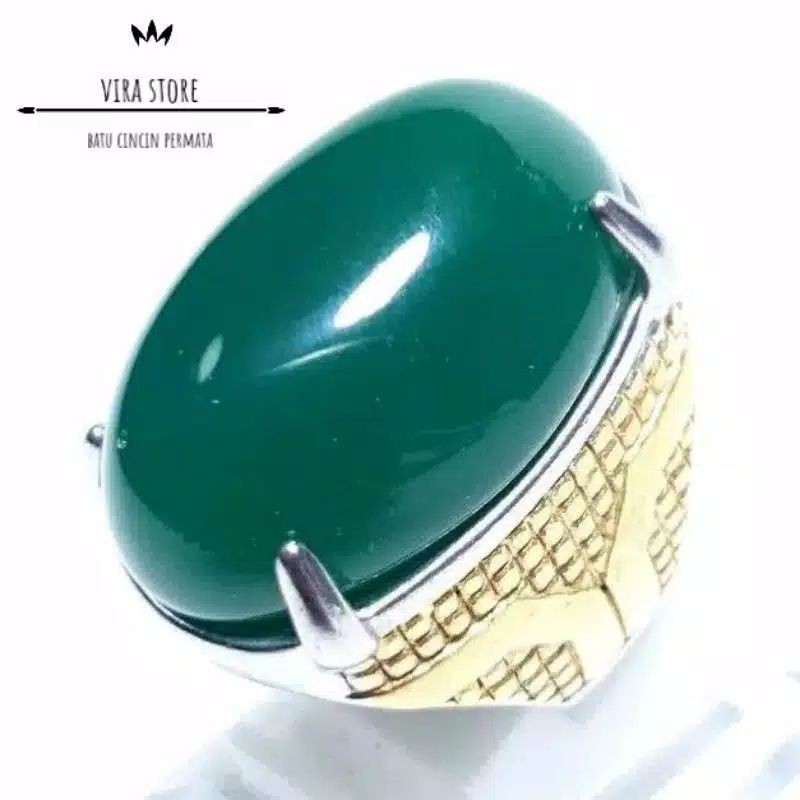 Natural Batu Akik Bacan Doko Jumbo Ring Titanium