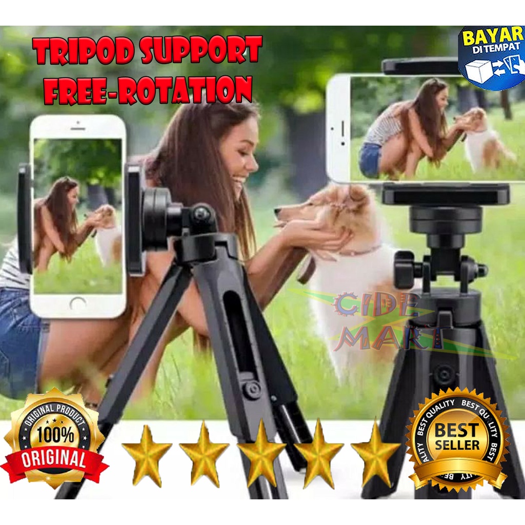 Tripod Support Mini Phone Extendable + Holder U Penyangga HP Smartphone Kamera Smartphone