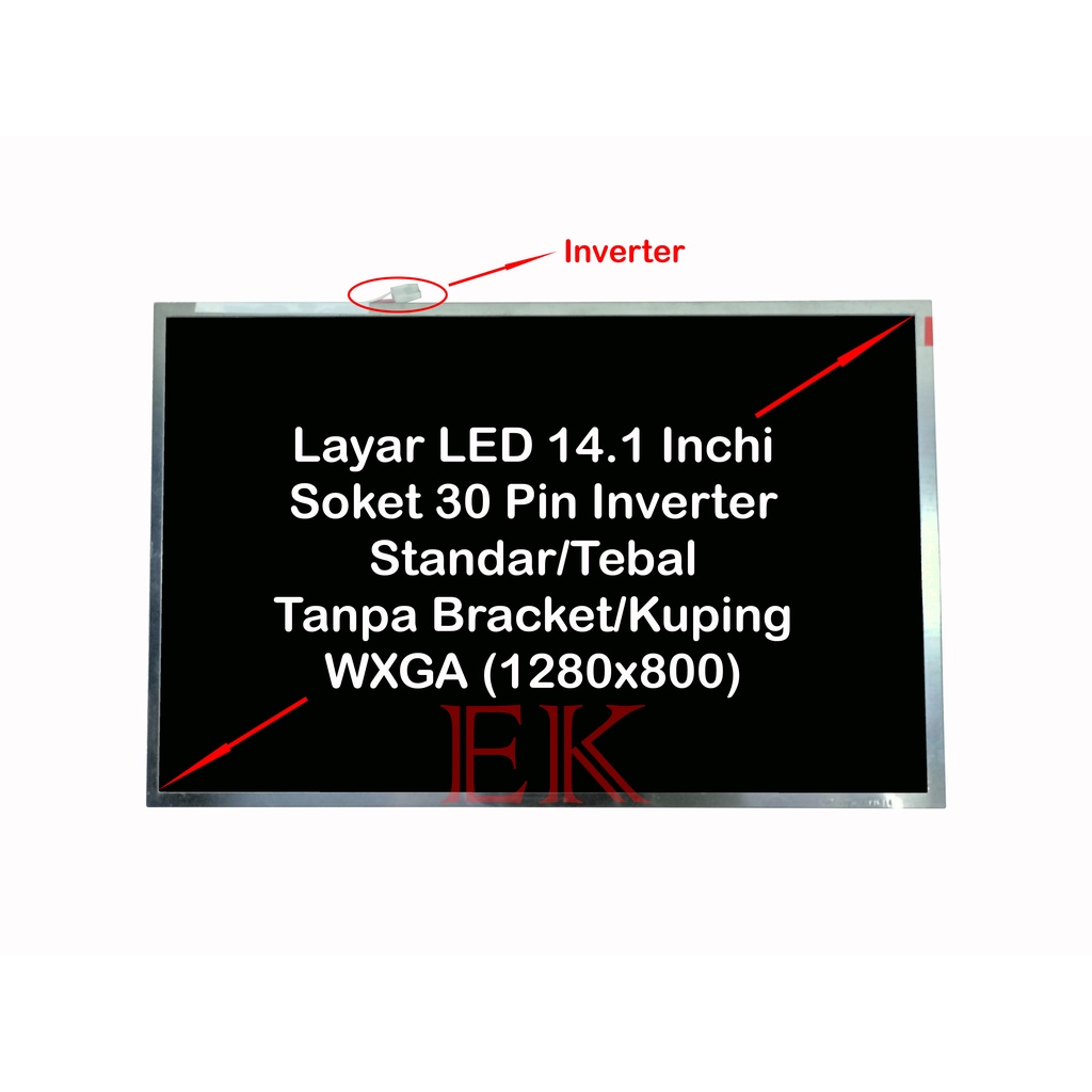 Layar LCD LED Laptop Dell Latitude D630 D630C Series Inverter WXGA