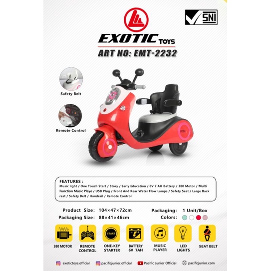 Motor Aki Exotic Micky Roda 3 Emt 2232 Ban Plastik