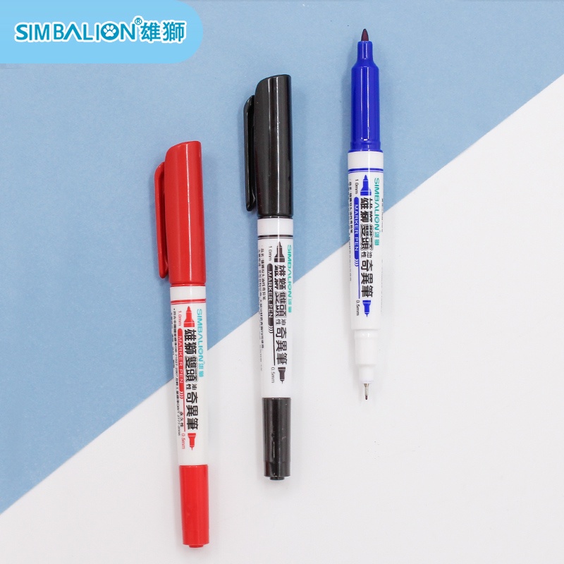 

●❦Lion 685 garis kait pena seni khusus berkepala dua berminyak aneh pena merah anak-anak TK lukisan