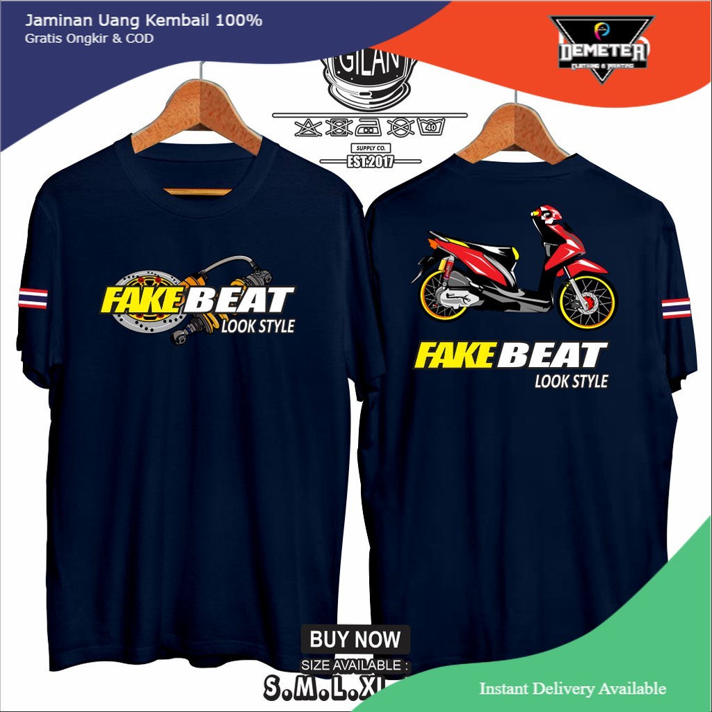 Kaos Baju FAKE BEAT BIKERS MOTHAI STYLE THAILOOK THAILAND NGO Kaos Otomotif - Gilan