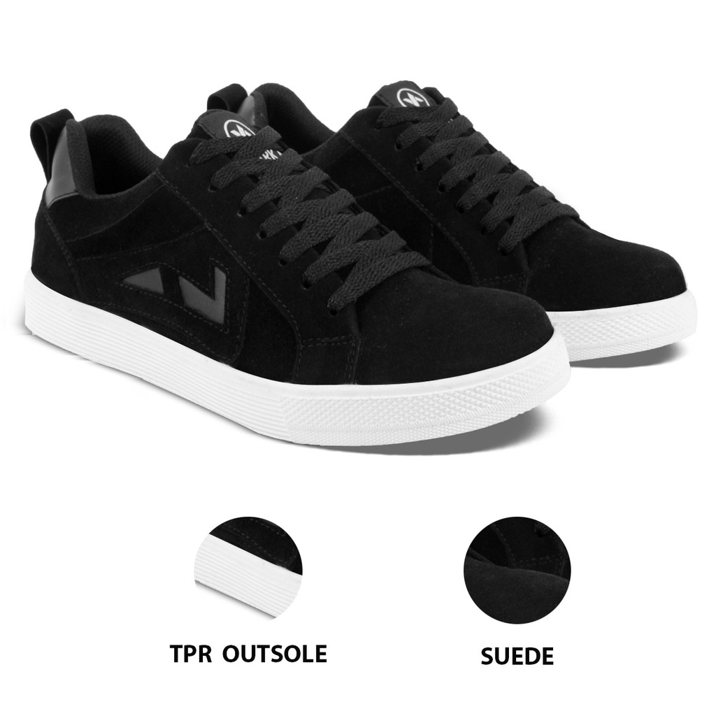 Sepatu Sneakers Pria V 4862 Brand Varka Sepatu Kets cocok untuk Kuliah Kerja Hangout Trendi Berkualitas Warna Hitam