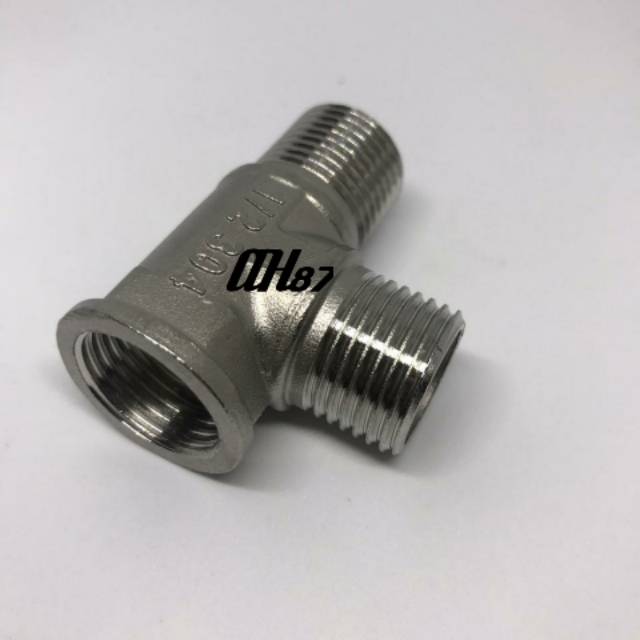 NEPEL SAMBUNGAN PIPA TEE SHOWER T 1/2 INCH UNTUK SHOWER AIR STAINLESS 304