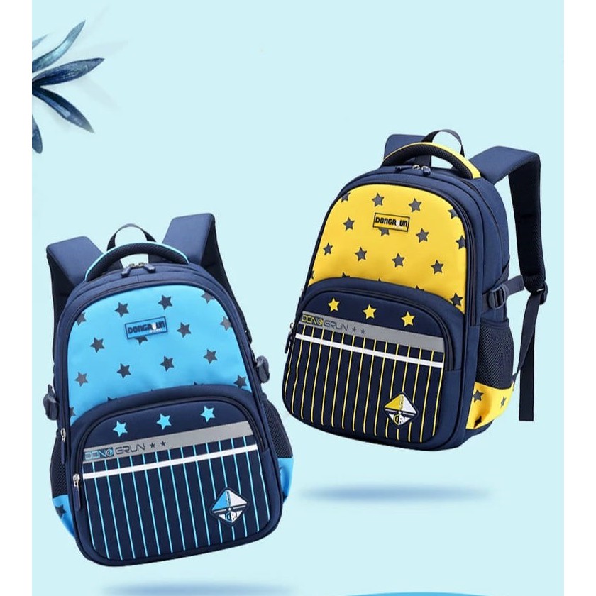 Tas Ransel Sekolah Anak Perempuan Murah TK, SD, SMP Kekinian Model Style Korean VIRAL Tas Ransel Bintang Salur Anak