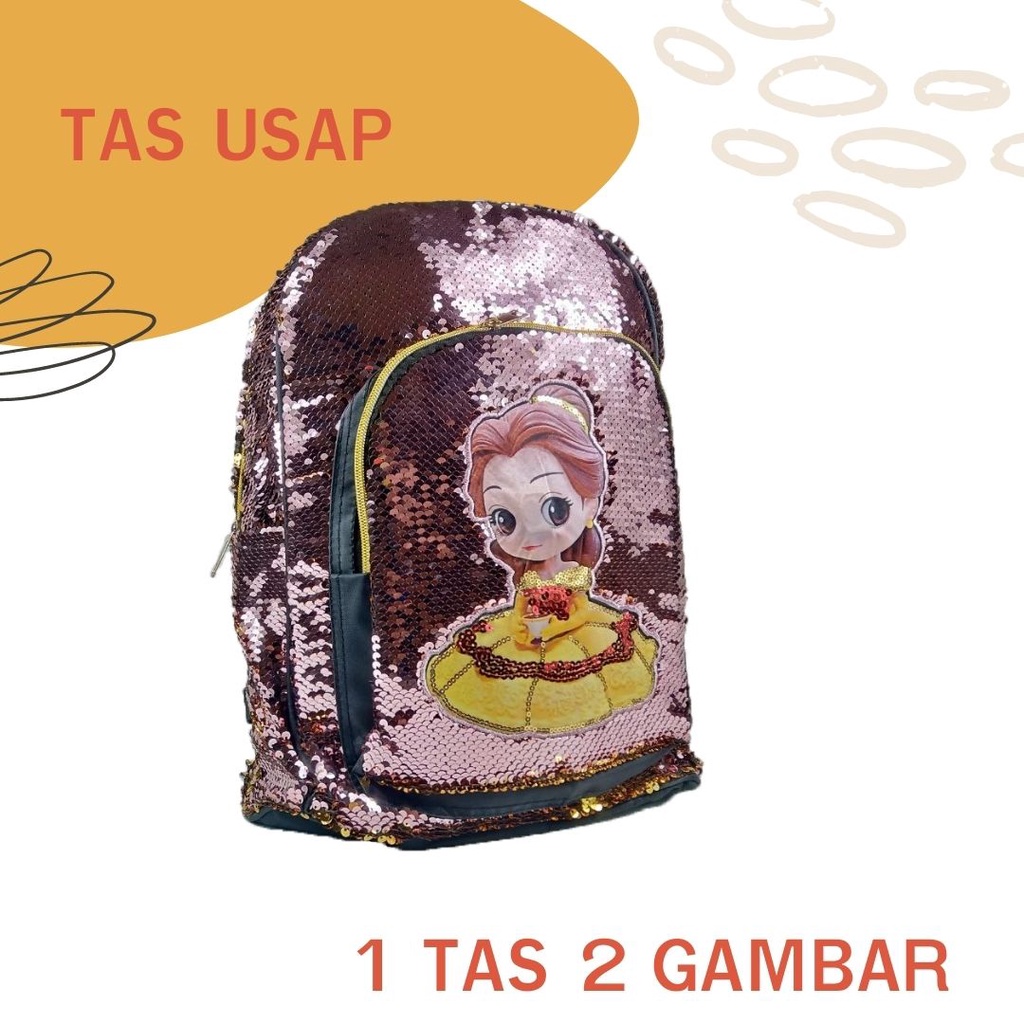 Tas Ransel Usap Anak Perempuan Tas Usap Jackstar Tas Ransel Usap Kartun 2 Gambar Tas Ransel Usap Anak SD Terlaris Termurah