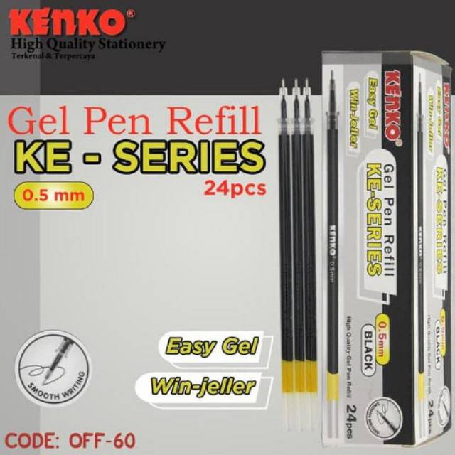 

SATU REFILL REFIL ISI ULANG PULPEN PEN GEL KENKO KE SERIES EASY GEL WIN JELLER MATA JARUM LANCIP