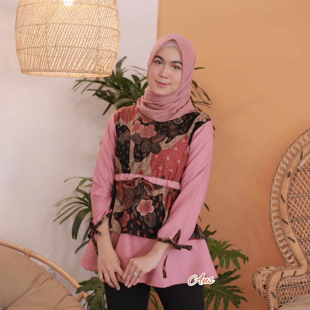 Blouse Batik Busui Motif Unik Cantik Premium Elegan Formal Baju Kerja Kantor Seragam Karyawan Mola 1-0