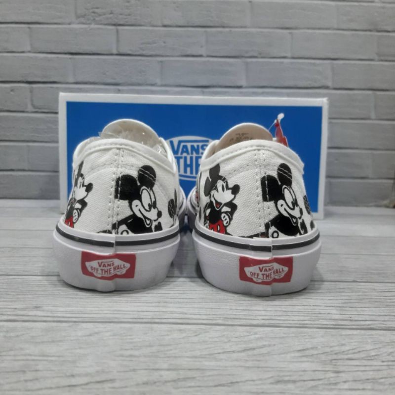 Vans Autentic Mickey Mouse Putih Sepatu Anak Laki Laki Dan Perempuan Sepatu Anak umur 3 Tahun