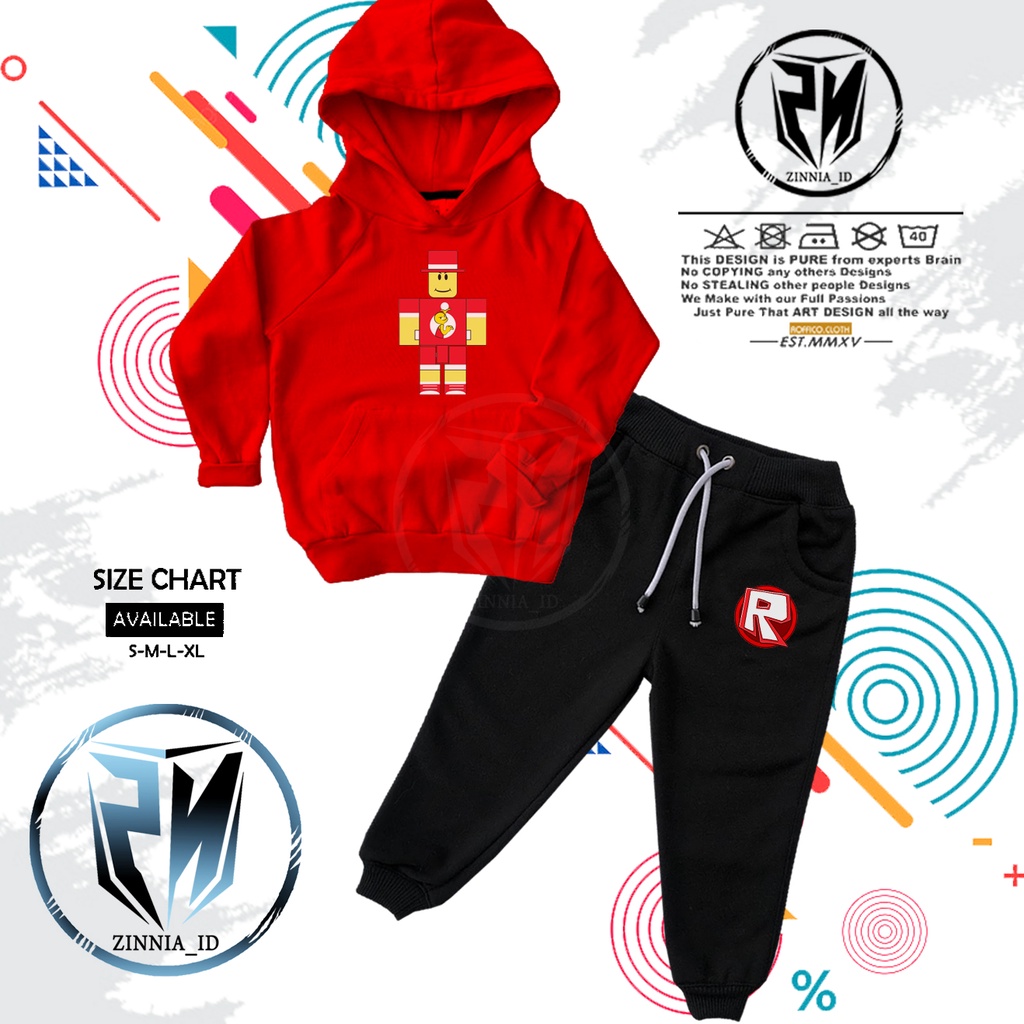 SETELAN ANAK ROBOT ROBLOX MERAH / HOODIE ANAK ROBLOX / SWEATER ANAK - ZINNIA_ID