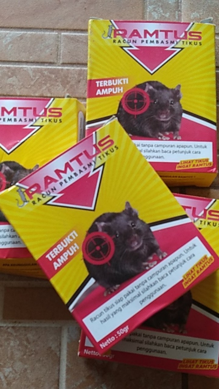 Ramtus Obat Racun Tikus Langsung Mati Kering Tidak Bau Sangat Ampuh Racun Pembasmi Tikus 4 Pack