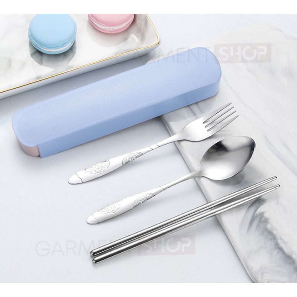 Sendok Set Stainless Steel / Alat Makan Sendok Garpu Sumpit Set Stainless / Set Alat Makan Stainless