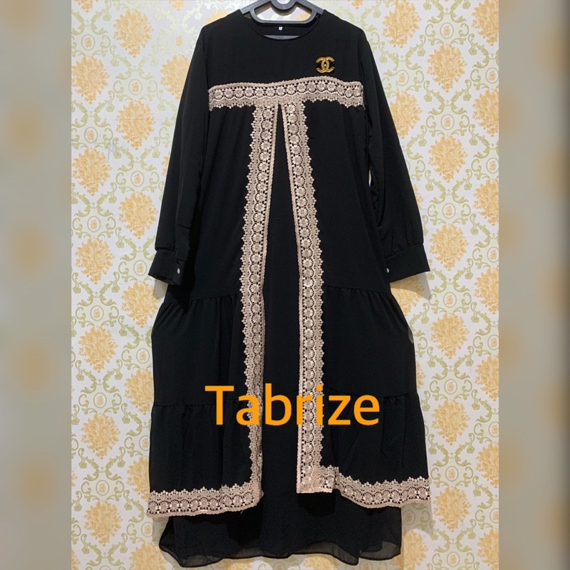 T-R Dress Ceruty Aplikasi Renda Terbaru 2022 / Malea Dress Maxi / Dress Renda Jumbo Wanita Terbaru / Dress Ceruty Polos /Dress Kondangan Aplikasi Renda / Dress Pesta Wanita Terbaru-3