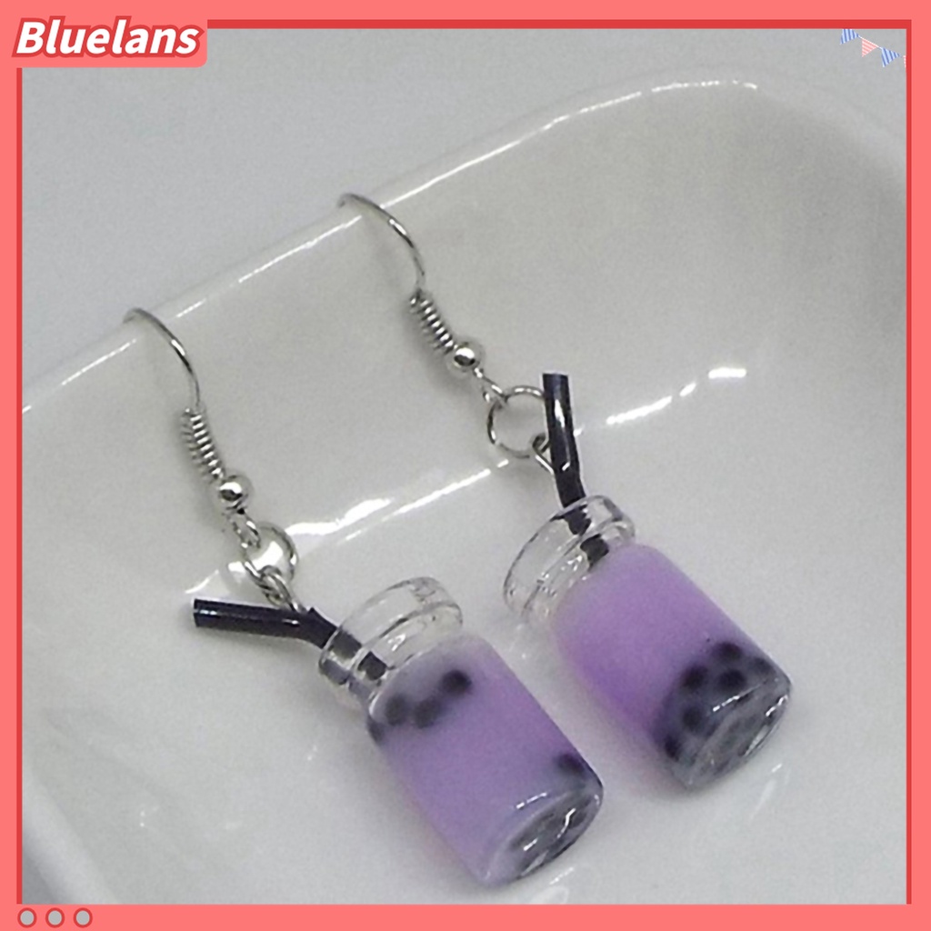 Anting Kait Gantung Panjang Wanita Desain Minuman Bubble Tea Untuk Pesta
