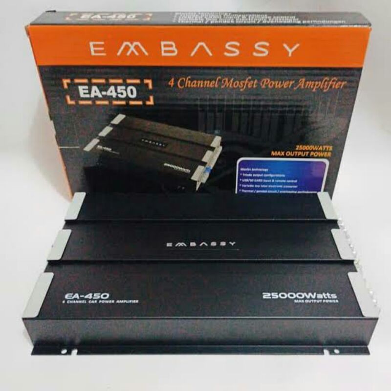 power mobil  4chanel 25000watt embassy e450