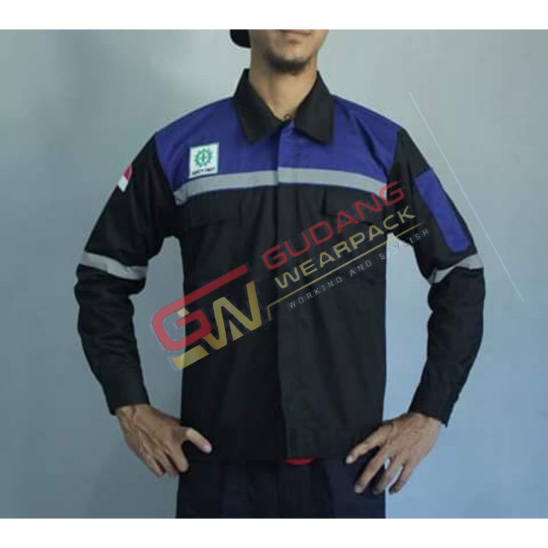 WEARPACK ATASAN Gudang Wearpack - Baju Kerja Seragam Proyek Warna HITAM - BENHUR