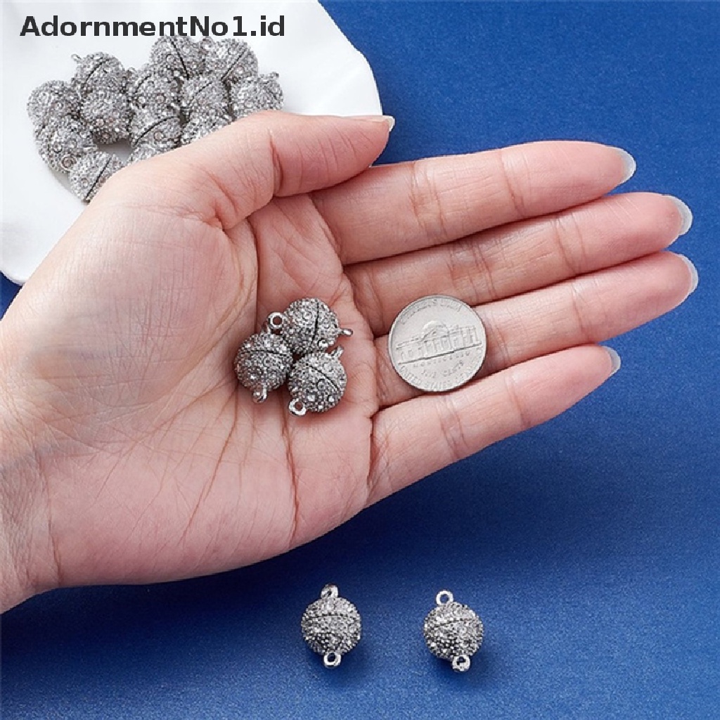 (AdornmentNo1) 5pcs / Set Kait Clasp Magnet Metal Aksen Berlian Imitasi Untuk Gelang / Kalung (ID)