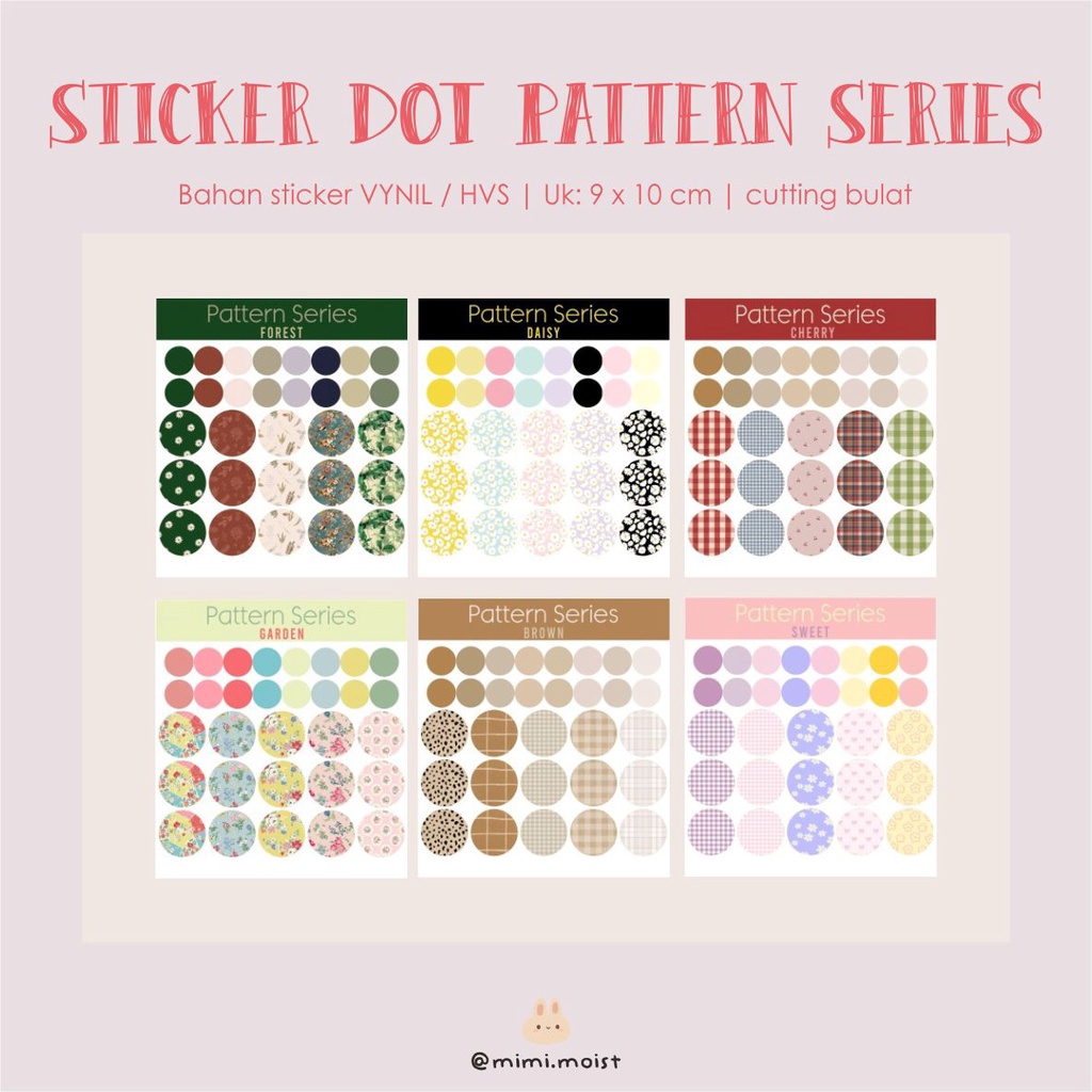 

sticker bujo dot pattern series untuk journaling scrapbook - mimimoist
