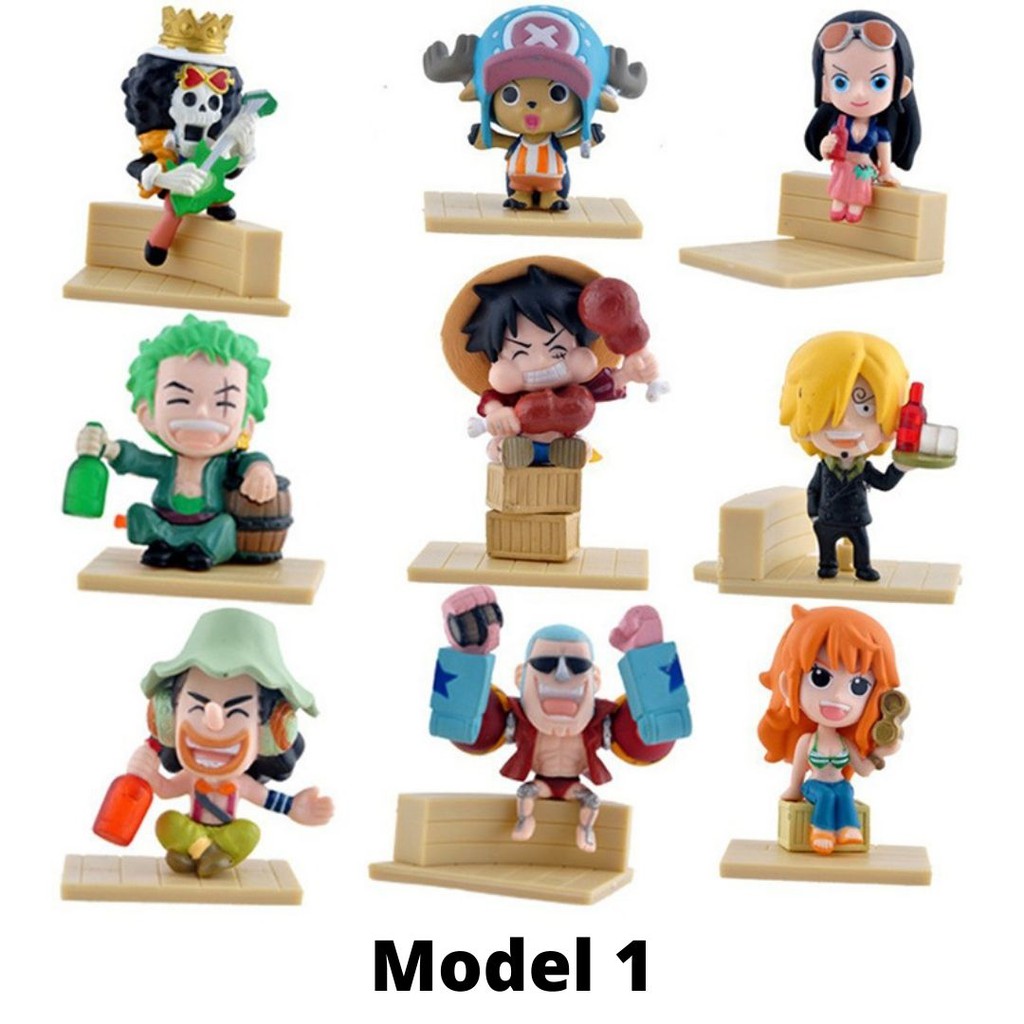 Action Figure One Piece 9 PCS - Model 1 2 3 4 Full Set Pajangan Original