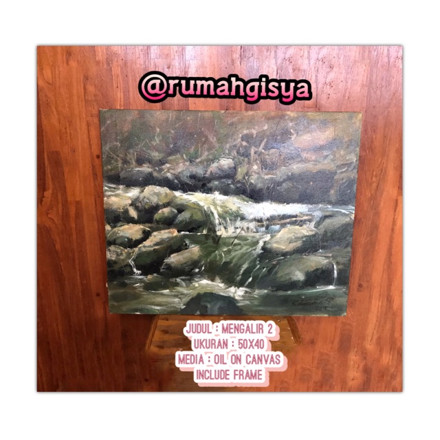 Lukisan sungai pemandangan 2- rumahgisya