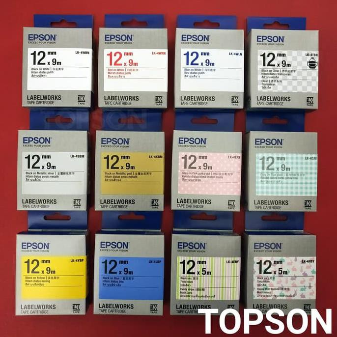 

EPSON LABELWORKS 12MM | 9 METER | LABEL TAPE CARTRIDGE