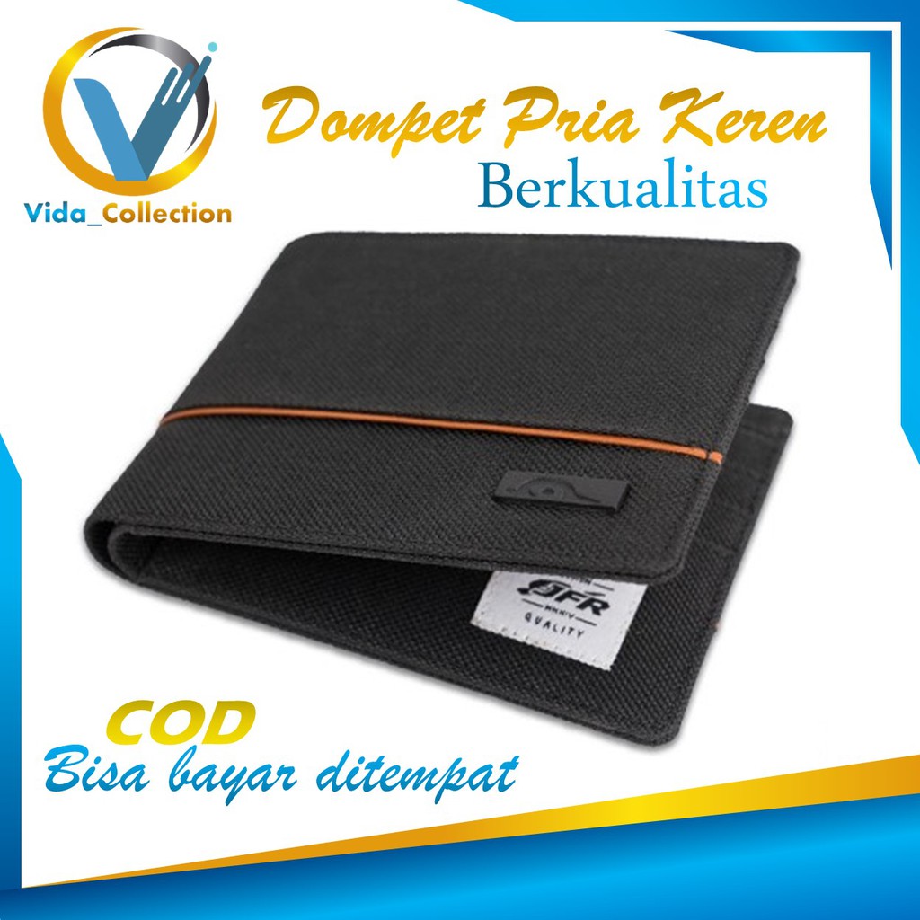 Dompet Cowok JFR Lipat Kulit Kanvas Dompet Laki Laki Dompet Pria Lipat Mini Fashion Pria Bagus