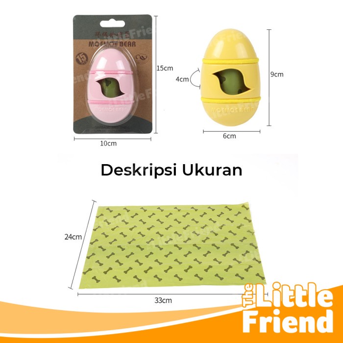 Poop Bag Dispenser Kantong Kotoran Anjing Kucing Portable EGG-SHAPED