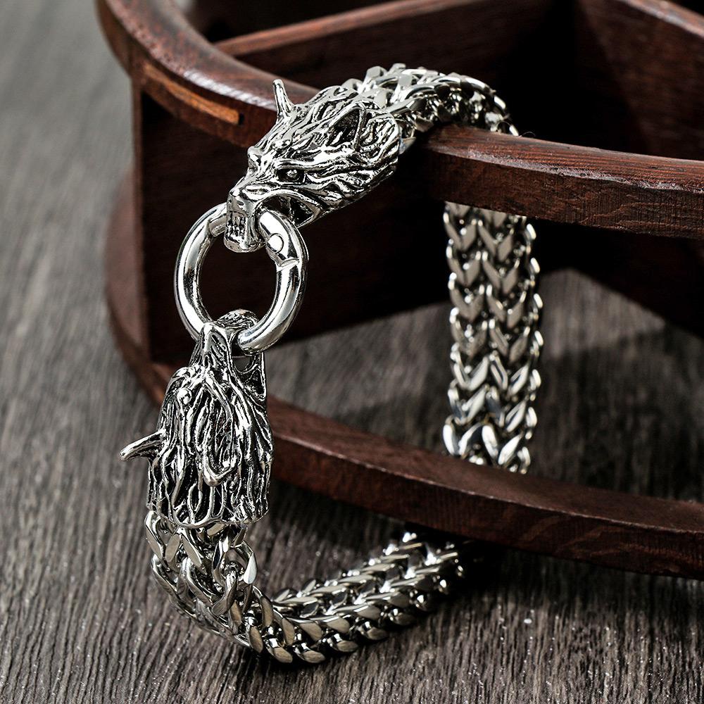 Lily Fenrir Kepala Gelang Fashion Rantai Cincin Gesper Gelang Stainless Steel