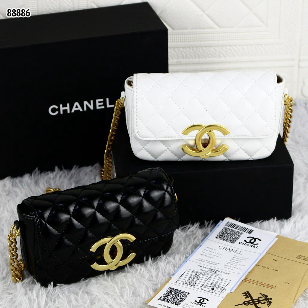 CH MINI FLAP SHINY LAMBSKIN BAG 88886 (FREE MAGNET BOX)